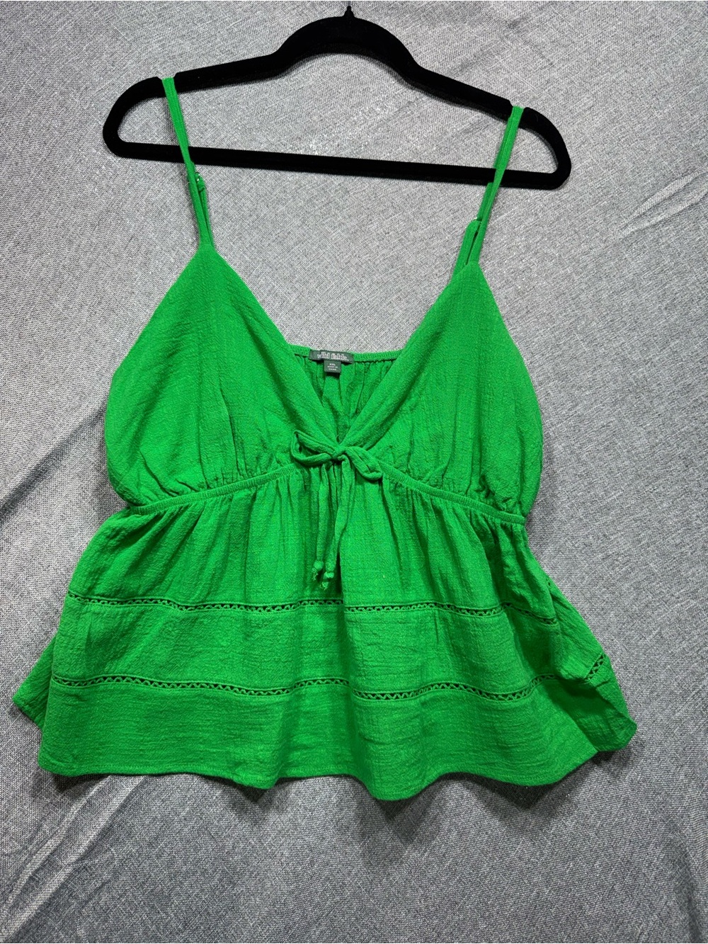 wild fable Bright Green Tie-Front Spaghetti Strap Camisole